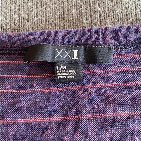 Long sleeve purple & Pink forever 21 crop top - Picture 3 of 3